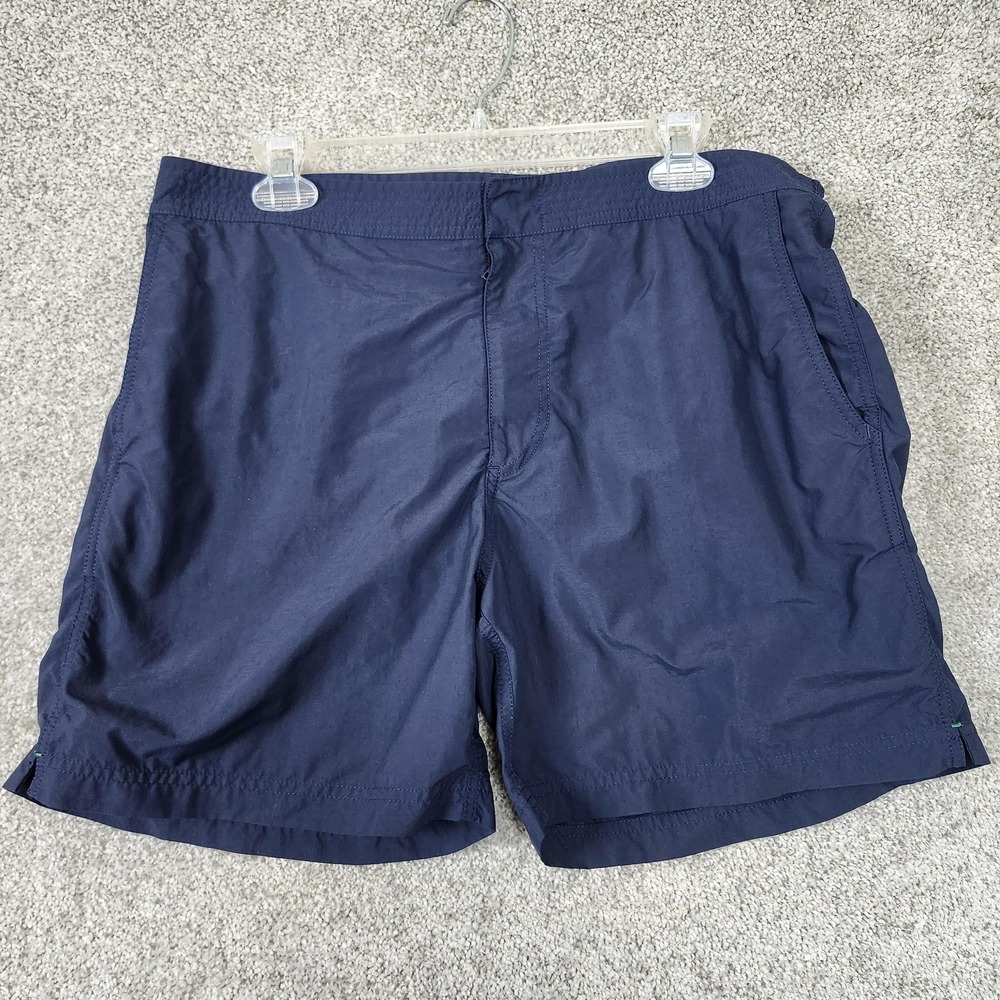 Sid Mashburn Swim Shorts Mens 38 Blue Trunks Elastic Waist Mesh Lined Pocket